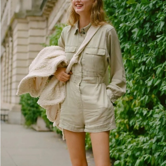 Urban Outfitters Pants - Urban Outfitters BDG Romper, Atticus Long Sleeve, Chambray, Women’s Size Medium